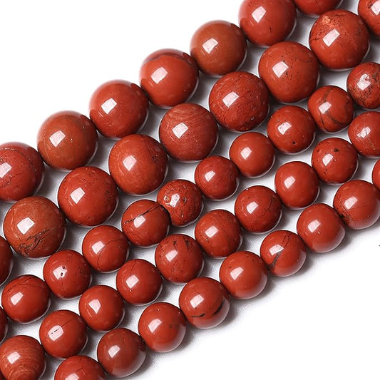 36PCS 10mm Natural Chinese Red Jaspers Beads Stone Round Loose Beads for Jewelry Making DIY Bracelet Necklace 15 Inch,Energy Stone Healing Power (10mm, Chinese Red Jaspers)