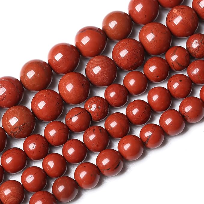 32PCS 12mm Natural Chinese Red Jaspers Beads Stone Round Loose Beads for Jewelry Making DIY Bracelet Necklace 15 Inch,Energy Stone Healing Power (12mm, Chinese Red Jaspers)