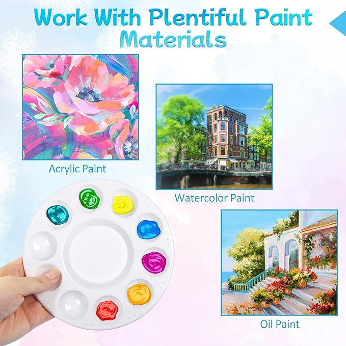 Acrylic Paint Palette Trays 20Pcs Plastic Pallets for Kid, Adult, Student Oil Watercolor Craft DIY Art Painting