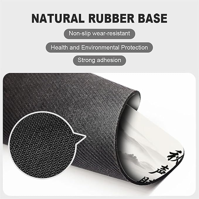 Square Mouse Pad China Ink Landscape, Personalized Premium-Textured Custom Mouse Mat Design, Washable Mousepad Cloth, Non-Slip Rubber Base Computer Mouse Pads for Wireless Mouse