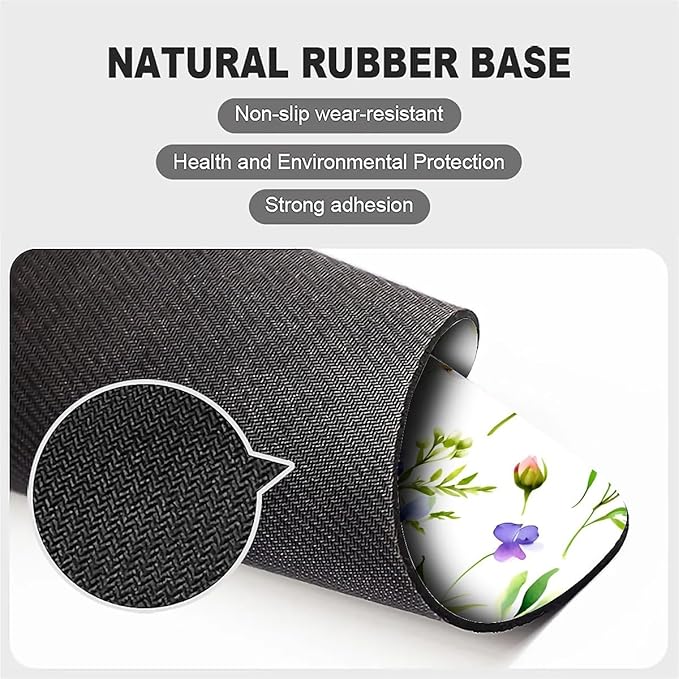 Square Mouse Pad Beautiful Flowers Plants 2, Personalized Premium-Textured Custom Mouse Mat Design, Washable Mousepad Cloth, Non-Slip Rubber Base Computer Mouse Pads for Wireless Mouse