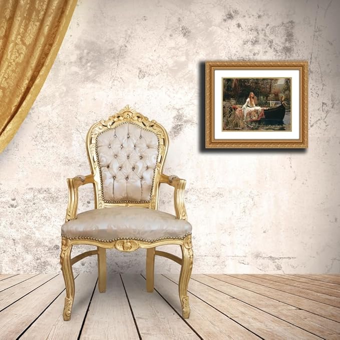 ArtDirect Waterhouse-The Lady of Shallot Custom Framed Art Print Giclee Print or Canvas Options with Various Sizes and Customization by Masters Collection