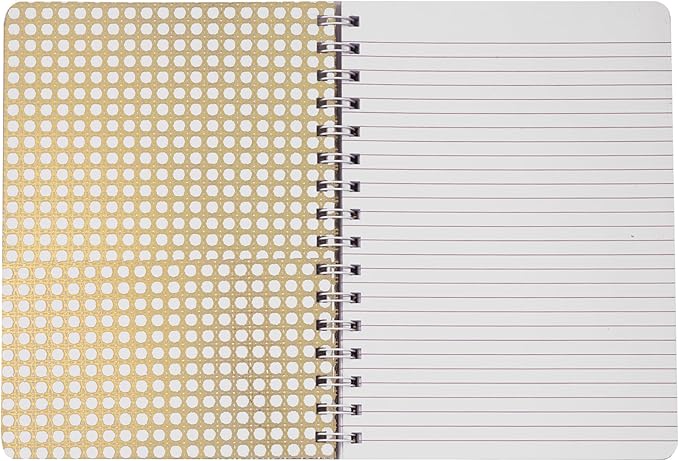 Lilly Pulitzer Hardcover Mini Spiral Notebook, 8.5" x 6.5" Small Journal with 160 College Ruled Pages, Gold Metallic Bon Vivants