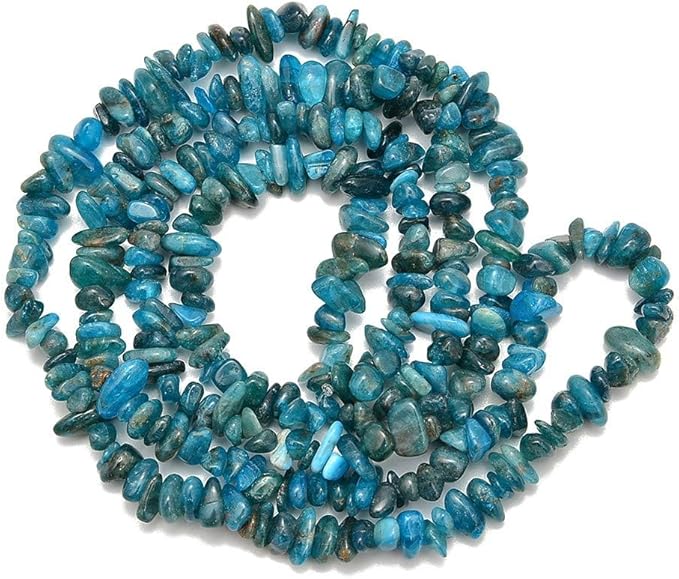 Gemstone Chips Natural Blue Apatite 3-5mm Healing Crystals Waist Bracelets Necklace Kit Irregular Stone DIY Crafts Design Jewelry Making Approxi 32 inch