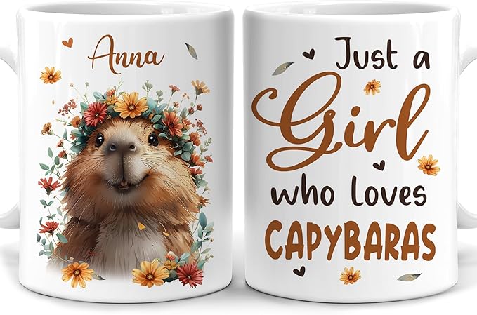 Hyturtle Personalized Cute Capybara Mug - Capybara Lover Gift - Coffee Cup Ceramic Mug 11 15oz