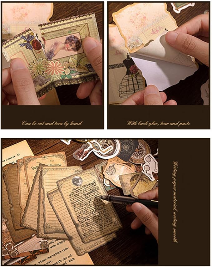 100PCS Vintage Journaling Scrapbooking Supplies Ephemera Pack for Junk Journal Bullet Journals Planners Decoupage Paper Scrapbook Stickers Aesthetic Cottagecore Collage Craft Album (Astronomy)
