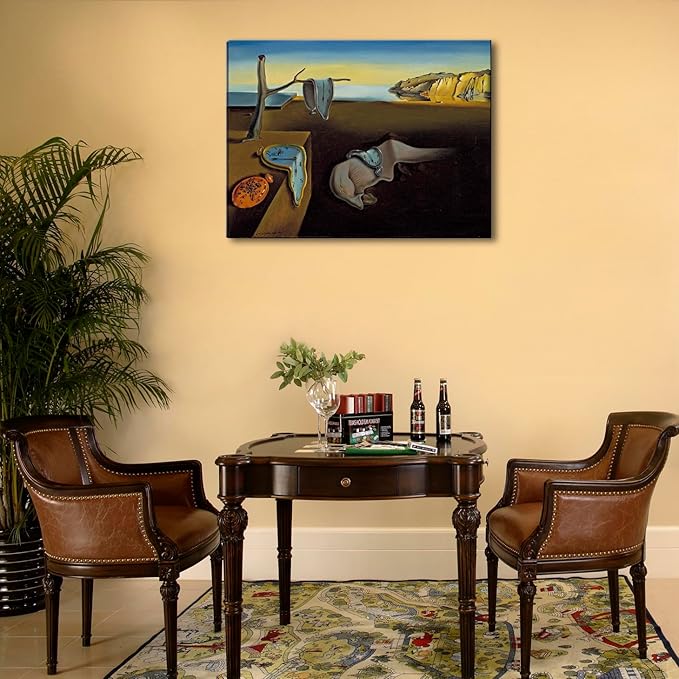 msspart Salvador Dali Canvas Wall Art - The Persistence of Memory Painting Classic Artwork Print, Famous Picture Poster for Home Decor - 12"x16"