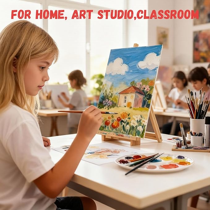 Simetufy 16 Pcs 4 Sizes Painting Canvas Boards 4 Each of 6x8, 8x10, 10x12, 12x16, 100% Cotton Blank Paint Canvas Panels for Oil Acrylic Watercolor, Acid-Free for Kids & Artists Gift