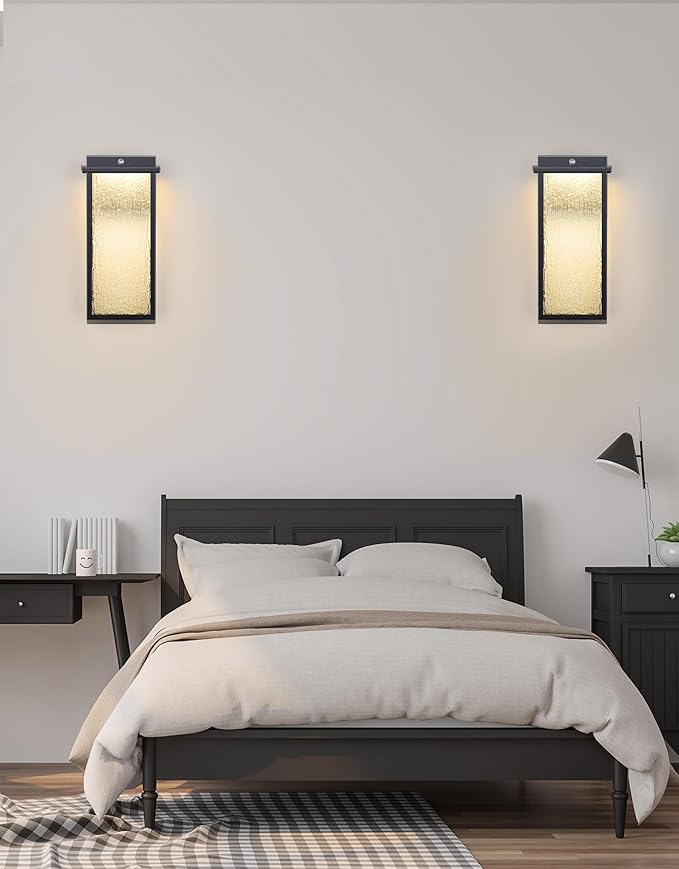 PARTPHONER Outdoor Light Fixture Wall Light, Dusk to Dawn Outdoor Lighting Anti-Rust Wall Lantern Outside Wall Sconce, Integrated LED Porch Light for Garage Patio Doorway