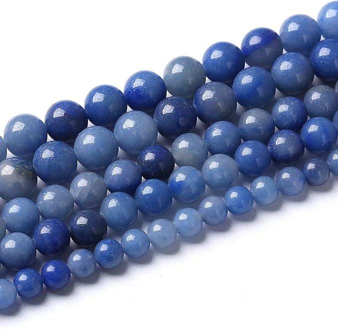 60PCS 6mm Natural Stone Beads Blue Aventurine Round Loose Spacer Energy Stone Healing Power Beads for Jewelry Making DIY Bracelet Necklace 15" Inch (6mm, Blue Aventurine)
