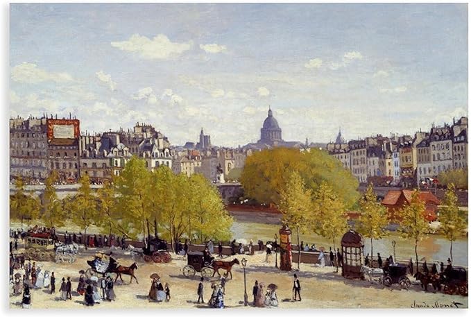 CFIOZYOS 40+ Monet Famous Print Posters Wharf of Louvre, Paris by Claude Monet Impressionism Canvas Wall Art Print Poster For Home School Office Decor Unframe 12×18inch(30×45cm)