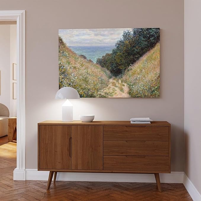 40+ Monet Famous Print Posters Road at La Cavée, Pourville by Claude Monet Impressionism Poster Print for Room Aesthetics Canvas Wall Art Print Unframe 12×18inch(30×45cm)
