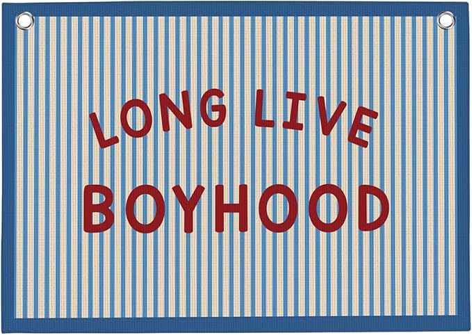 Long Live Boyhood Boys Room Playroom Wall Decor Vintage Sports Decor for Nursery Playroom Kids Bedroom Dorm Toddler Decorations 22x28 Inch