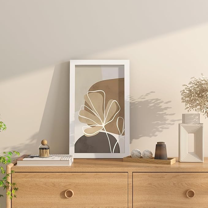 KINLINK 8.5x14 Picture Frame White, Solid Wood Frames with Acrylic Plexiglass, Tabletop and Wall Display Photo Frame, Set of 4