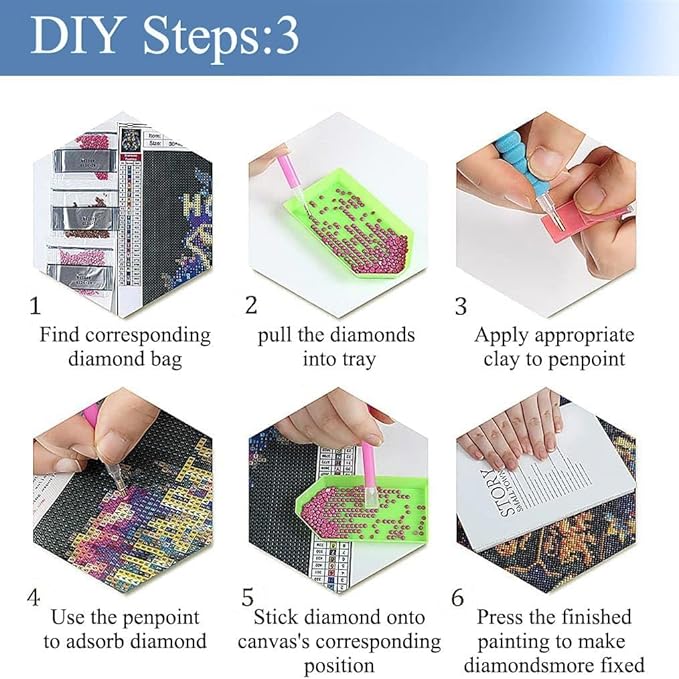 JFYHAB 5D Phantom Wolf Diamond Painting Kits for Adults, Animal Wolf Diamond Art Kits for Adults Beginner, DIY Full Drill Diamond Dots Paintings with Gem Art and Crafts Home Wall Decor 12x12inch
