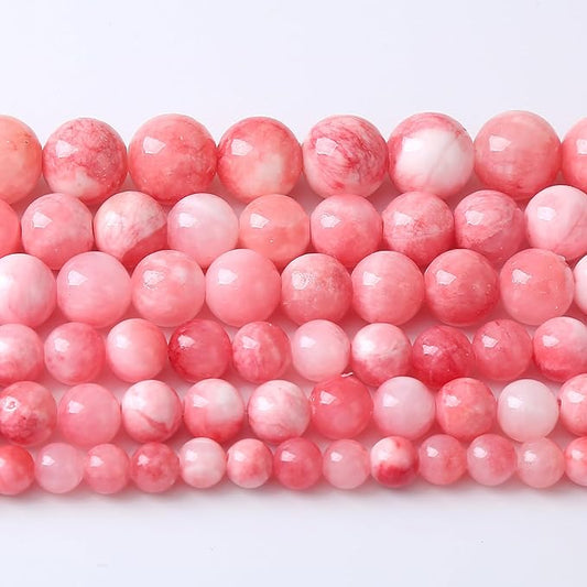 12MM 32PCS Pink Persian Jade Spacer Loose Beads for Jewelry Making DIY Bracelet Necklace