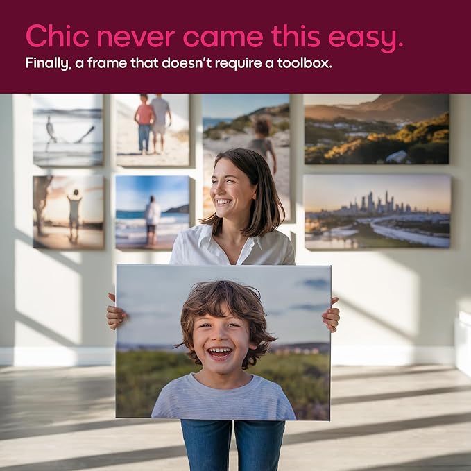 Mixtiles Custom Canvas With Your Photos – No-Nails, Magnetic Hanging System - Wall Frames, Personalized Prints, Perfect Home Decor Gift – 12×16 Single Tile