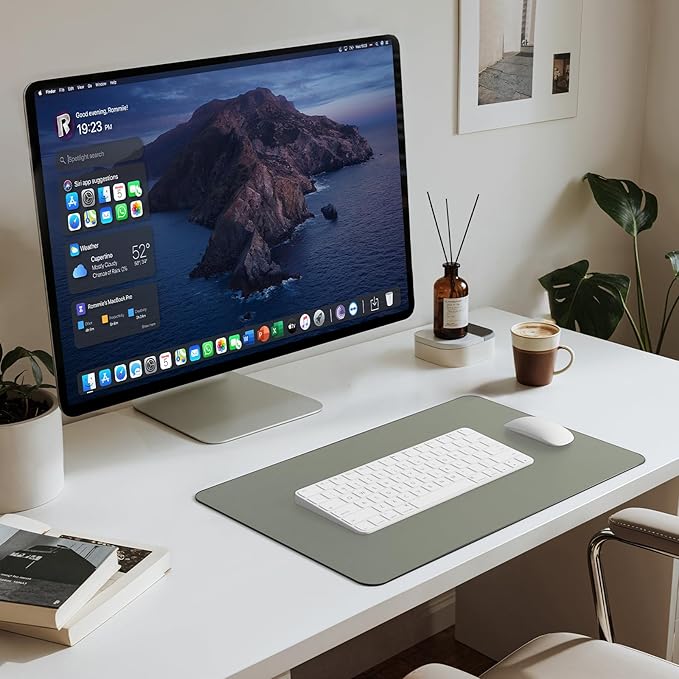 Jotsome Leather Desk Mat, Non-Slip Desk Blotter Pad - Desk Protector for Office, Home, Lap Desk, Laptop, and Desktop, Gift for The Holidays or Christmas (Sage, 17" x 12")