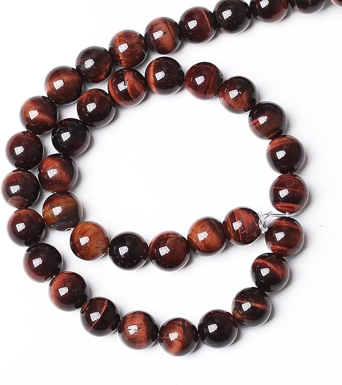 32PCS 12mm Natural Red Tiger Eye Stone Beads Gemstone Round Loose Spacer Stone Beads for Jewelry Making DIY Bracelet Necklace 15 Inch (12mm, Red Tiger Eye Stone)