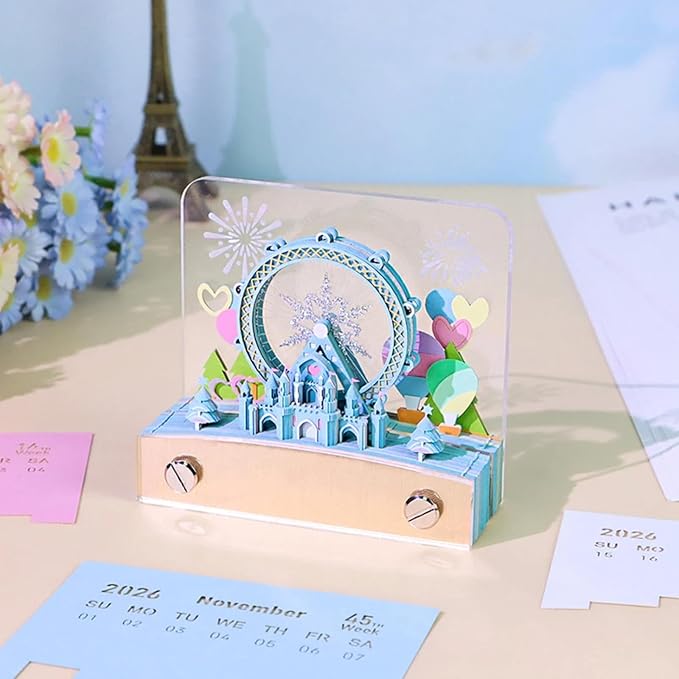 3D Art Calendar 2026,3D Memo Pad Creative Time Piece Calendar,Creative Non Stick Sticky Note,3D Memo Pad Art Notepad,Exquisite Paper Sculpture Gifts,Desktop Decoration Crafts