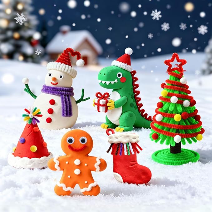 Stocking Stuffers for Kids DIY Air Dry Clay Crafts Kits Christmas Gifts Toys for Kids Ages 3 4 5 6 7 8+ Birthday Presents for Girls Boys Party Favors