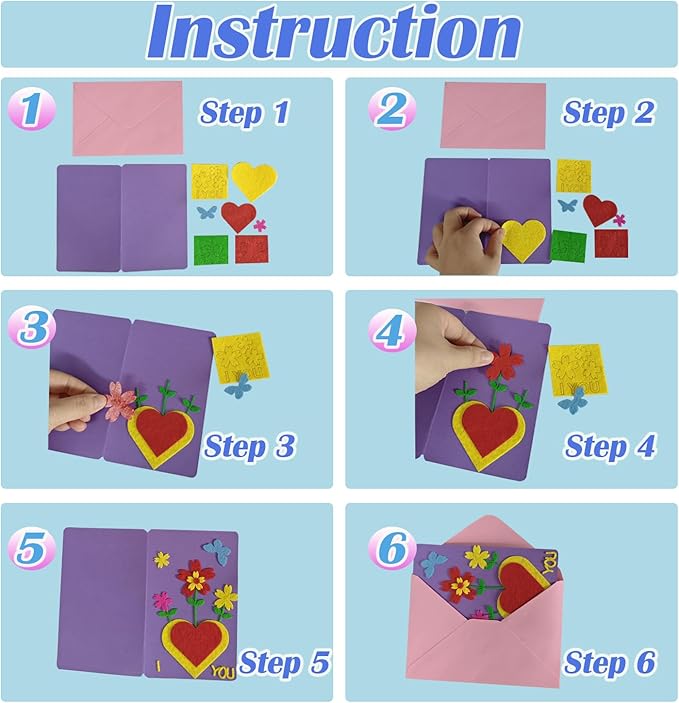 EAJASUCE 12 Set Card Making Kit, Greeting Card Making Kits, Craft DIY Handmade Card Making Supplies Thank You Cards Art Crafts for Kids Christmas Birthday