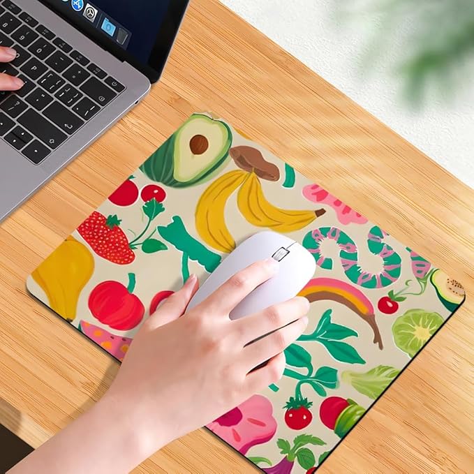 Graffiti Fruit Texture Mouse pad, Square Waterproof and Anti Slip Mouse pad for Office laptops