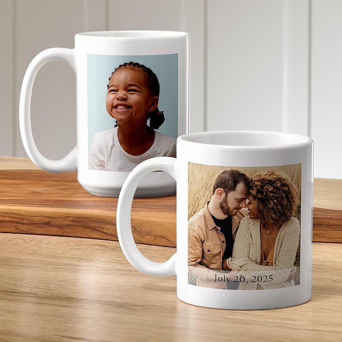Let's Make Memories Personalized Photo Mug - Custom Coffee Mug - Your Photo - For Any Occasion - Birthday - For Him - For Her - For Friend - Couples -15oz- Black Handle
