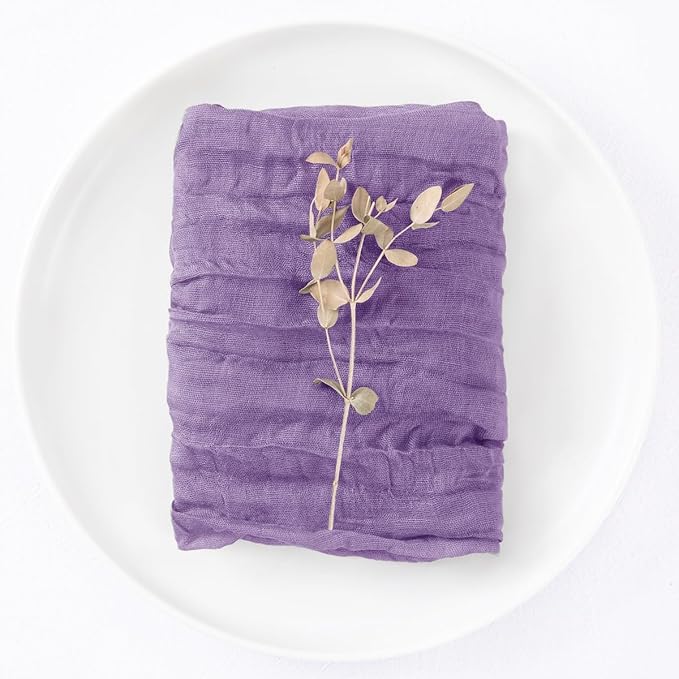 30 Pack Lavender Purple Cheesecloth Napkins Christmas Cloth Napkins Set of 30 Holiday Dinner Napkins Bulk 21x21 Inches for Wedding Bridal Shower Baby Shower Xmas Parties