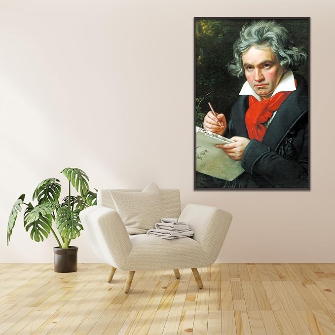 OKRA Ludwig Van Beethoven The Painting Portrait Poster When Creating Missa Solemnis Retro Classical Room Music Poster Room Aesthetic Wall Decorate Unframed(16x24in/40x60cm)