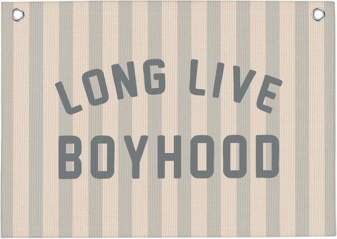 Stripe Live Boyhood Boys Room Playroom Wall Decor Vintage Sports Decor for Nursery Playroom Kids Bedroom Dorm Toddler Decorations 22x28 Inch