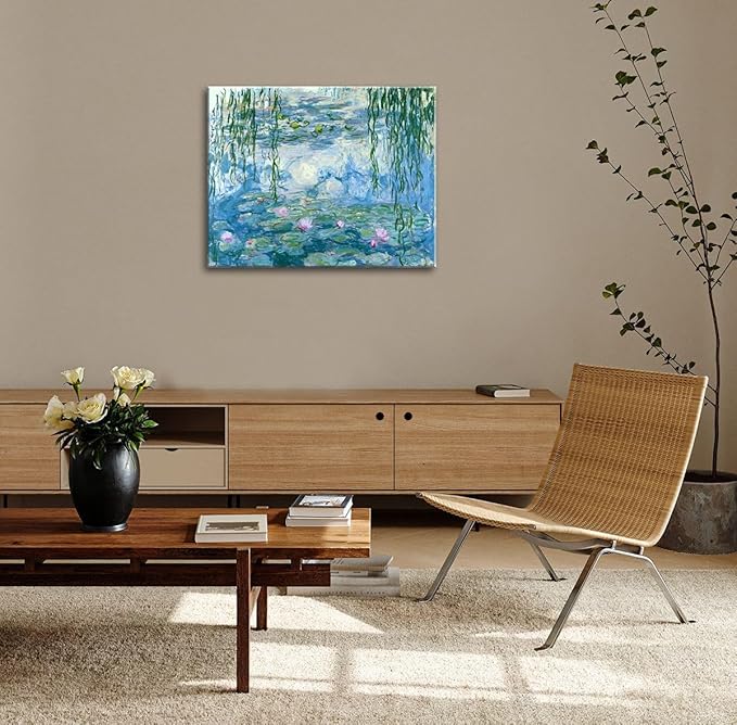 weiyiart Claude Monet Wall Art - Water Lilies Painting - Impressionist Oil Paintings Classic Art Reproductions - Canvas Prints Wall Art for Home Decor Unframed (12x15inches/30x38cm)