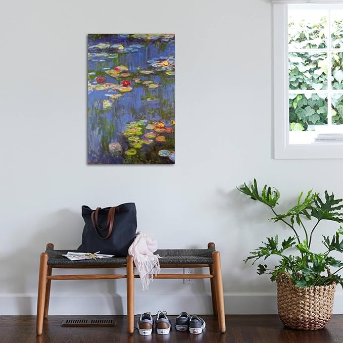 ART.COM Wall Art Print Water Lilies No. 3 by Claude Monet, 24" x 36"