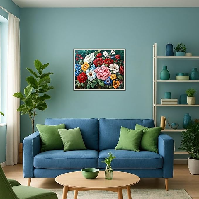 Banket Paint by Numbers Kit for Adults Beginner Flowers DIY Painting Kits for Adults Floral Easy Adult Paint by Number Kits on Canvas Color by Numbers for Gifts Home Wall Decor 16x20 Inch