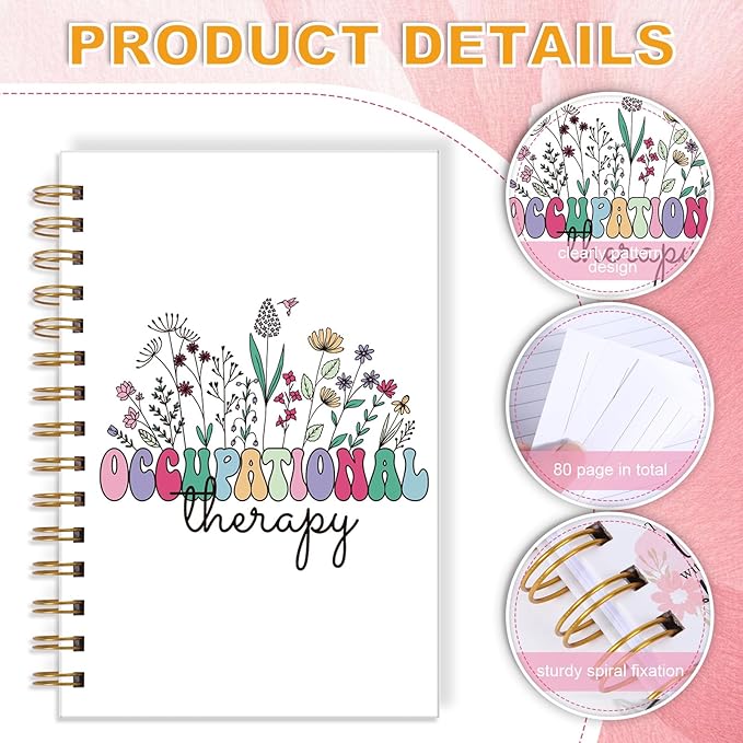 Occupational Therapy Spiral Notebook - Occupational Therapy Gifts for Women OT Gifts for Therapists Flower Spiral Journal Notebooks Therapist Notebook for Note Taking 5.5x8.3 Inch