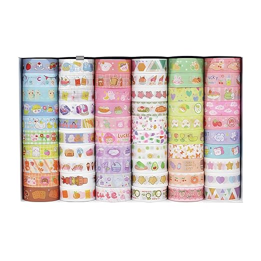 Decorative Washi Tape Set, 15mm Width, 60 Rolls, Colorful Craft Tape for Scrapbooking and DIY