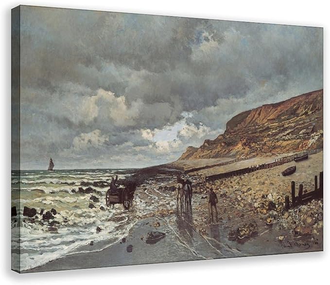 CFIOZYOS 40+ Monet Famous Print Posters The Headland of The Heve at Low Tide by Claude Monet Impressionism Canvas Wall Art Print Poster For Home School Office Decor Frame 20×30inch(50×75cm)