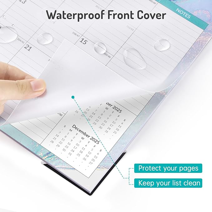 Forvencer Desk Calendar 2026, 20 Months Calendar, Nov. 2025-Jun. 2027, 14" x 11" Wall Calendar 2026 Monthly Planner with Plastic Cover & Stickers & Thick Paper for Office Home School Supplies, Green