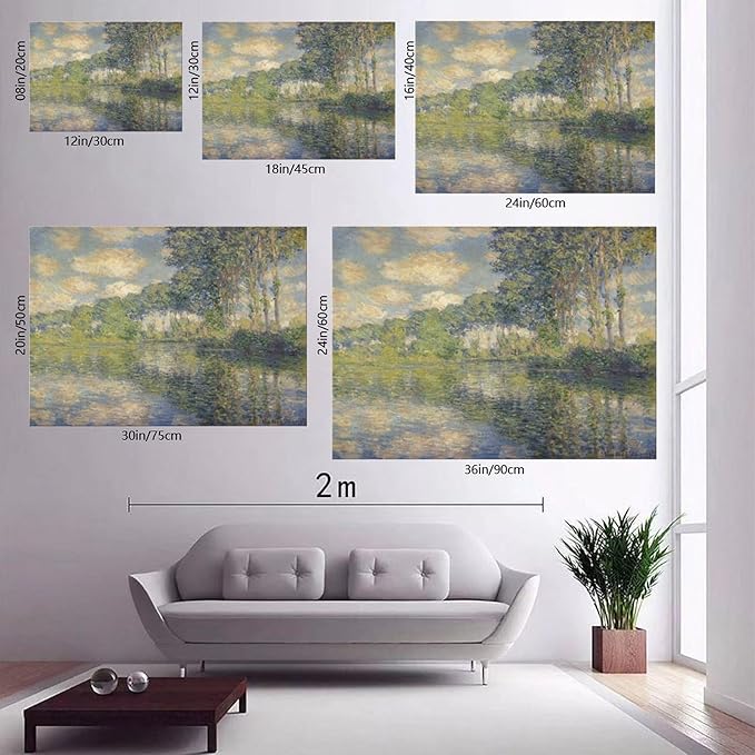CFIOZYOS 40+ Monet Famous Print Posters Poplars on The Epte by Claude Monet Impressionism Canvas Wall Art Print Poster For Home School Office Decor Frame 12×18inch(30×45cm)