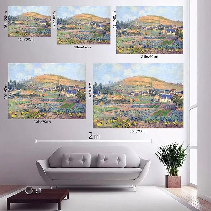 CFIOZYOS 40+ Monet Famous Print Posters The Mount Riboudet in Rouen at Spring by Claude Monet Impressionism Poster for Teen Boys Room Wall Art Canvas Painting Print Unframe 12×18inch(30×45cm)