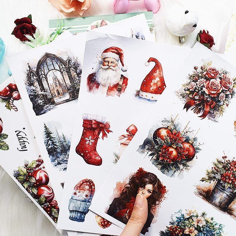 Alideco 20pcs Vintage Scrapbook Stickers Europe and The United States Figure Flowers Sticker Book for Adults Sticker journaling Stickers for Scrapbooking (dongrizhufu) - Image 4