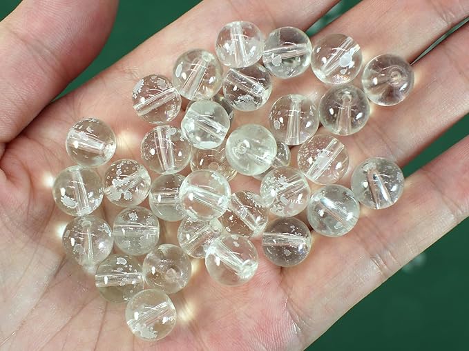 Pamir Tong 500PCS 10mm Clear Glass Beads for Jewelry Making,Round Smooth Beads, Bracelet Space Loose Beads for Jewelry Making Earring, Necklaces, DIY Crafts & Gifts #365
