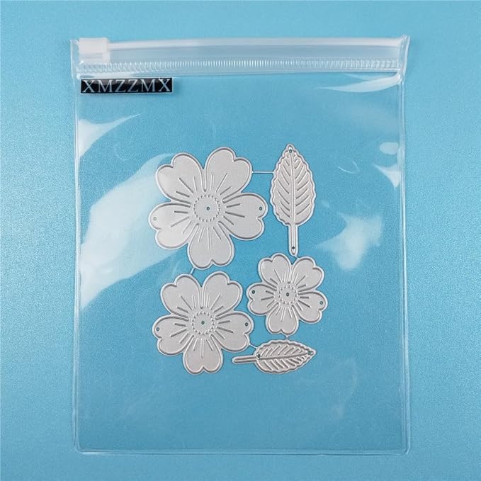 3D Splicing Five Petal Flowers Metal Cutting Dies for Card Making, Paper Embossing Die Cuts Kit Templates, Storage Pockets Supplies, Photo Frame Album DIY Scrapbooking Stencils Sets