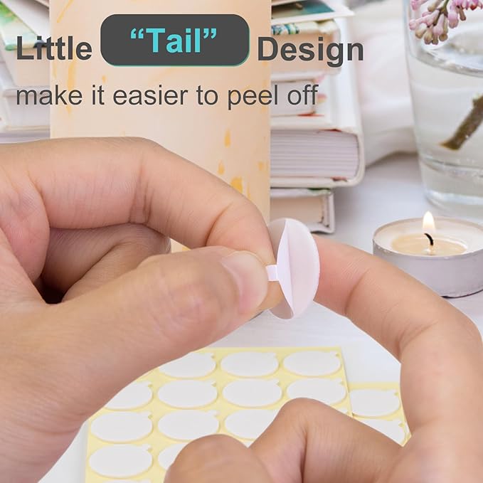 2400PCS Candle Wicks for Candle Making, Candle Wick Stickers, Heat Resistance Double-Sided Stickers with The Little ”Tail “, Stickers for Candle Making (Pack of 2)