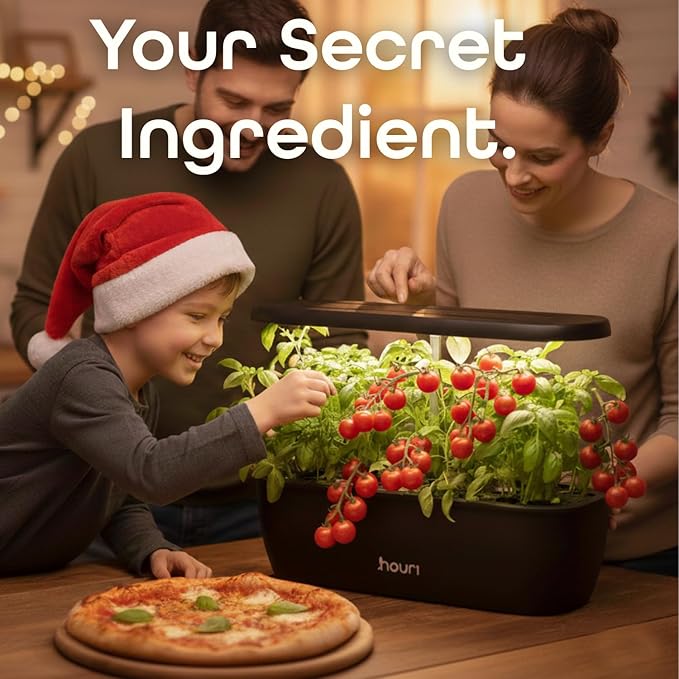 Nouri 12 pod Smart Garden for Home Cooks | w/Heirloom Basil | Hydroponics Growing System | LED Grow Lights | Indoor Herb Garden Kit | Herb Growing Kit Indoors for Plant Lovers, Gardeners, Kitchen