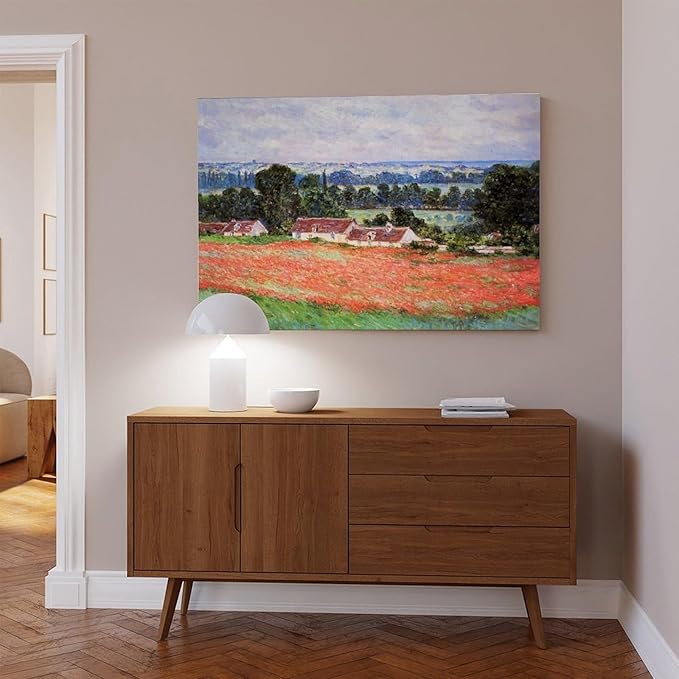 CFIOZYOS 40+ Monet Famous Print Posters Poppy Field at Giverny by Claude Monet Impressionism Canvas Poster Bedroom Decor Print Sports Landscape Office Room Decor Gift Unframe 16×24inch(40×60cm)