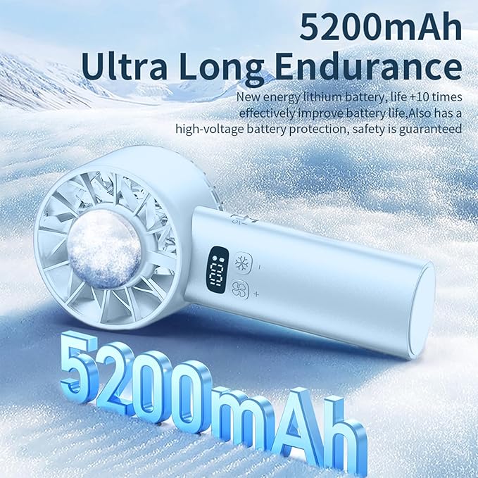 Portable Handheld Mini Turbo Jet Fan - USB Rechargeable with 12-16 Working Hours & Built - in Power Bank, Ideal for Outdoor/Travel/Vacation/Concerts