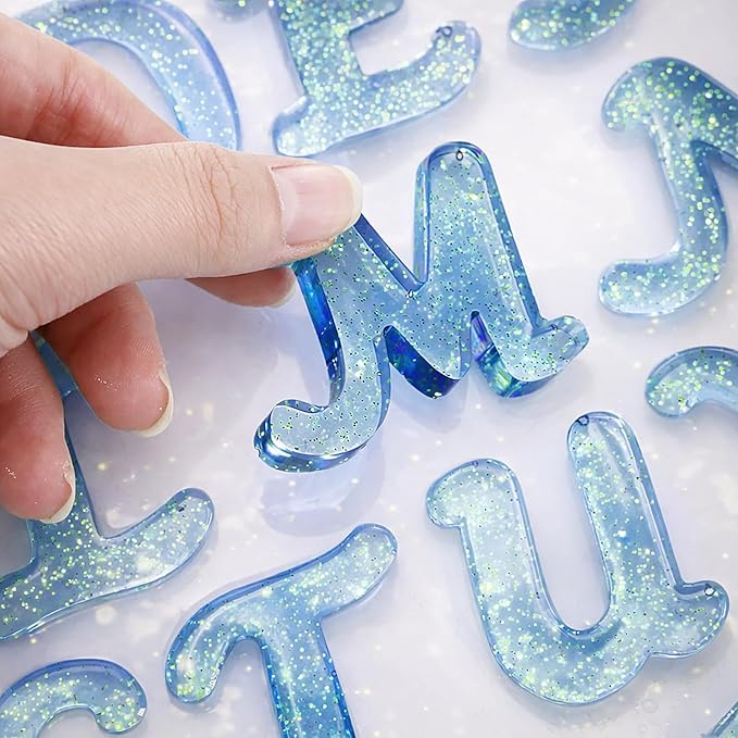 Obverse Alphabet Resin Mold 167Pcs Set – Reversed Letter Silicone DIY Epoxy Casting Kit for Making Ornament Keychain & Pendant Jewelry