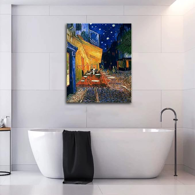 msspart Vincent Van Gogh Canvas Wall Art Cafe Terrace At Night Painting Classic Artwork Picture Print for Home Decor 12"x16"