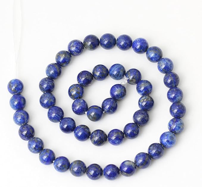 45PCS 8mm Natural Lapis Lazuli Gemstone Round Loose Beads for Jewelry Making DIY Findings 1 Strand 15"